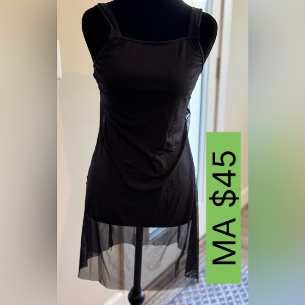 Weissman Black Sheer Overlay Dress MA